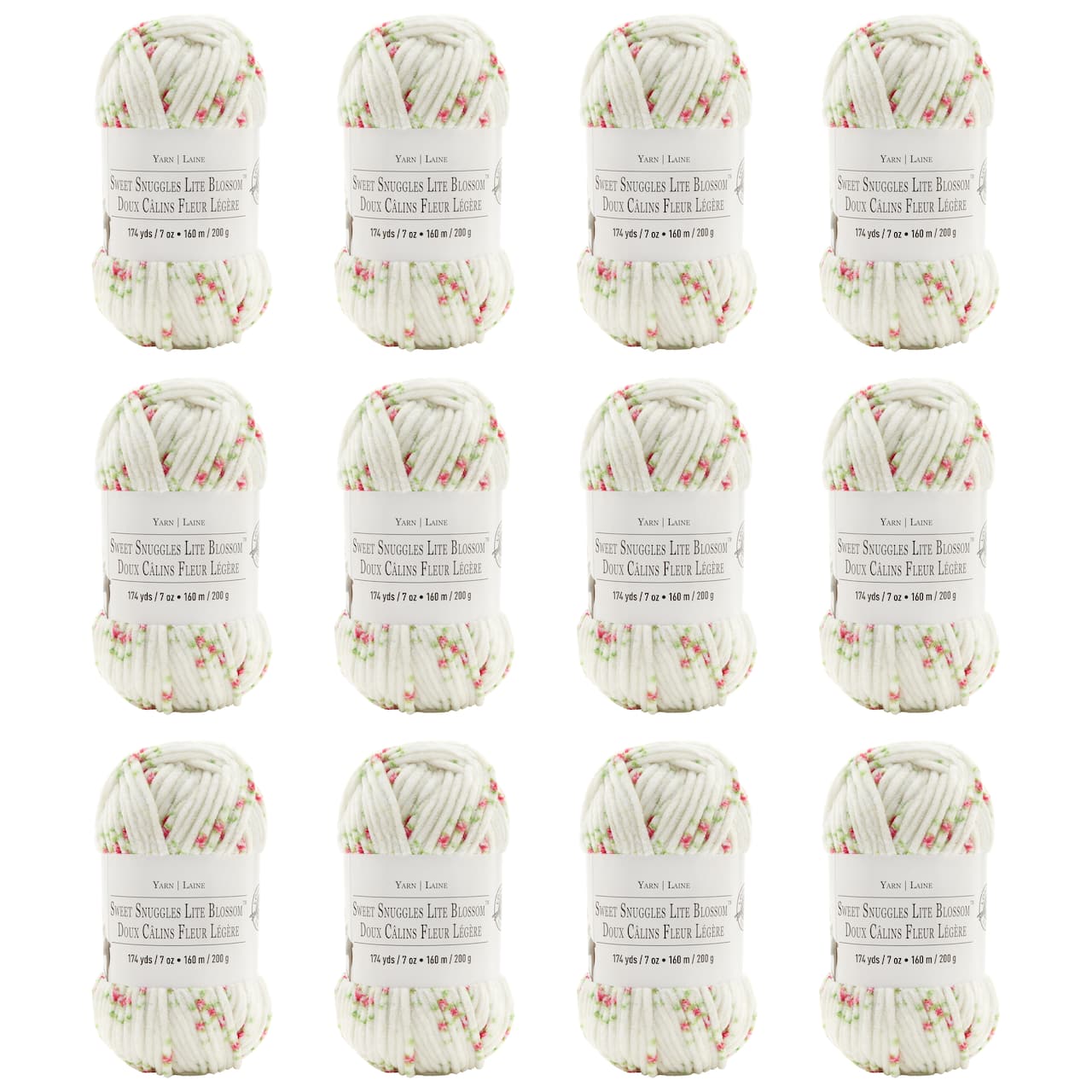 12 Pack: Sweet Snuggles Lite Blossom™ Yarn by Loops & Threads